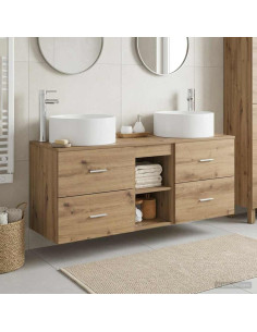 Set di mobili per il bagno 3 pz Rovere Artigianale