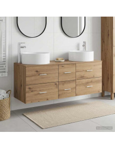 Set di mobili per il bagno 3 pz Rovere Artigianale