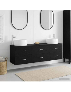 Set di mobili per il bagno 3 pz Nero 49,5 x 44,5 x 66 cm