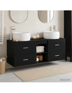 Set di mobili per il bagno 3 pz Nero 49,5 x 44,5 x 66 cm