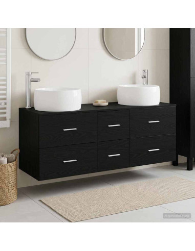 Set di mobili per il bagno 3 pz Nero 49,5 x 44,5 x 66 cm