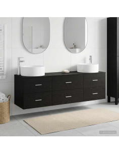 Set di mobili per il bagno 3 pz Nero 49,5 x 44,5 x 65,5 cm