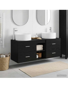 Set di mobili per il bagno 3 pz Nero 49,5 x 44,5 x 65,5 cm