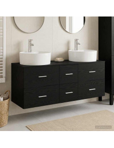 Set di mobili per il bagno 3 pz Nero 49,5 x 44,5 x 65 cm