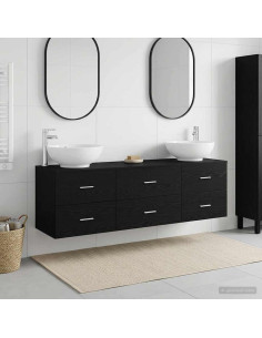 Set di mobili per il bagno 3 pz Nero 49,5 x 44,5 x 65 cm