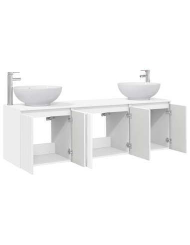 Set di Armadi da Bagno 3 pz Bianco Lucido 49,5 x 44,5 x 65 cm