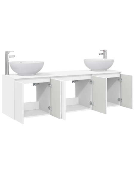 Set di Armadi da Bagno 3 pz Bianco Lucido 49,5 x 44,5 x 65 cm
