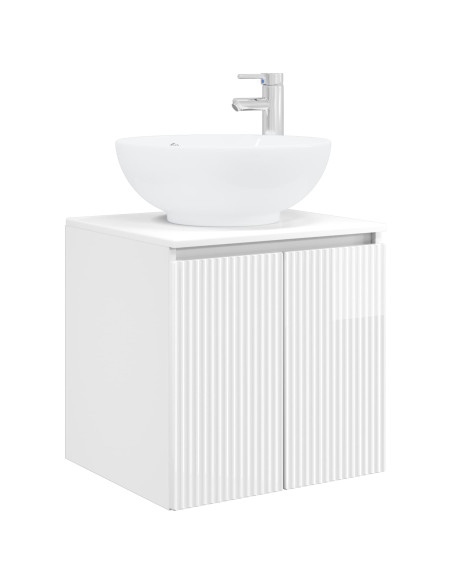 Set di Armadi da Bagno 3 pz Bianco Lucido 49,5 x 44,5 x 65 cm