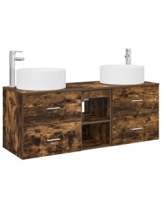 Set di mobili per il bagno 3 pz Rovere Fumo 2