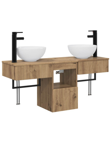 Set di mobili per il bagno 3 pz Rovere Artigianale