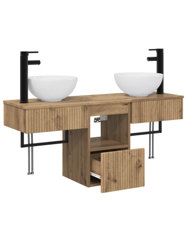 Set di mobili per il bagno 3 pz Rovere Artigianale
