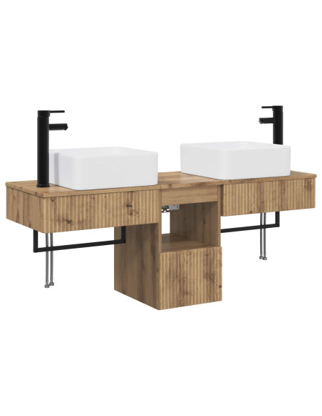 Set di mobili per il bagno 3 pz Rovere Artigianale