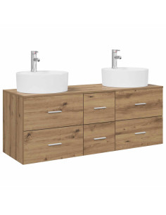 Set di mobili per il bagno 3 pz Rovere Artigianale 2