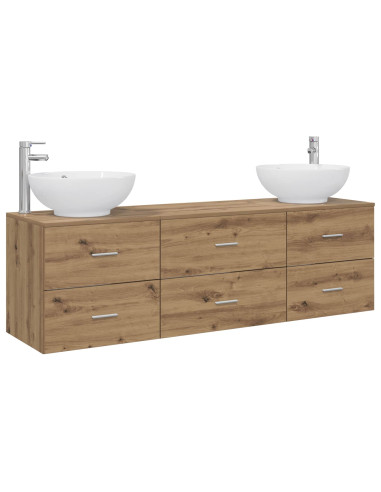 Set di mobili per il bagno 3 pz Rovere Artigianale