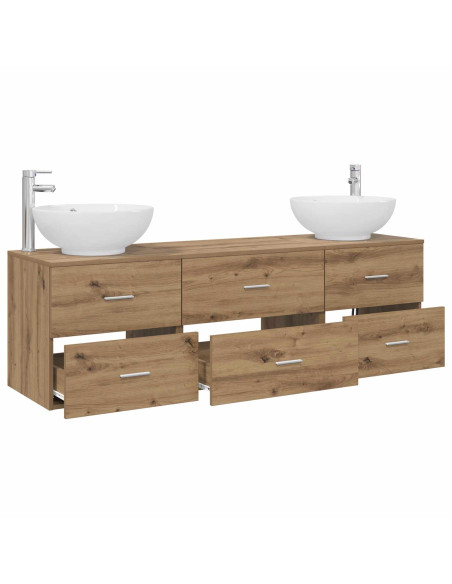 Set di mobili per il bagno 3 pz Rovere Artigianale