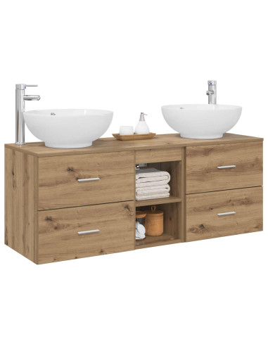 Set di mobili per il bagno 3 pz Rovere Artigianale