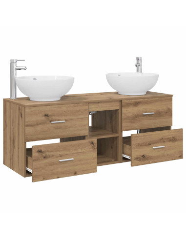 Set di mobili per il bagno 3 pz Rovere Artigianale