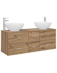 Set di mobili per il bagno 3 pz Rovere Artigianale 2