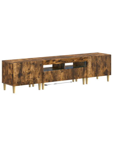 Mobile TV LED a 5 pezzi Rovere Fumo Legno ingegnerizzato