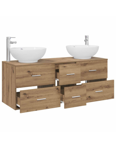 Set di mobili per il bagno 3 pz Rovere Artigianale