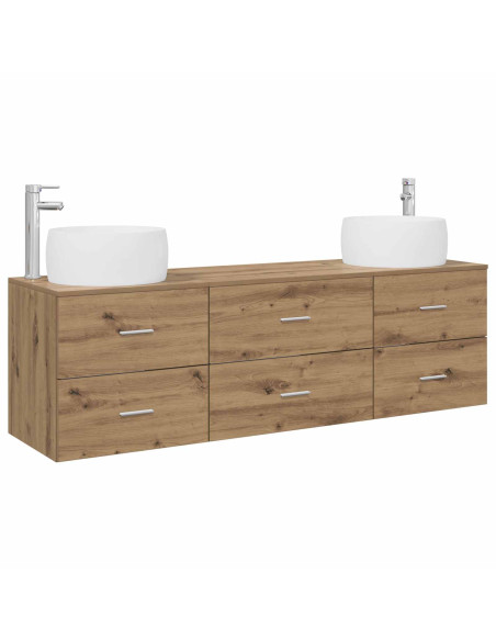 Set di mobili per il bagno 3 pz Rovere Artigianale