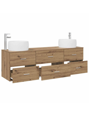 Set di mobili per il bagno 3 pz Rovere Artigianale