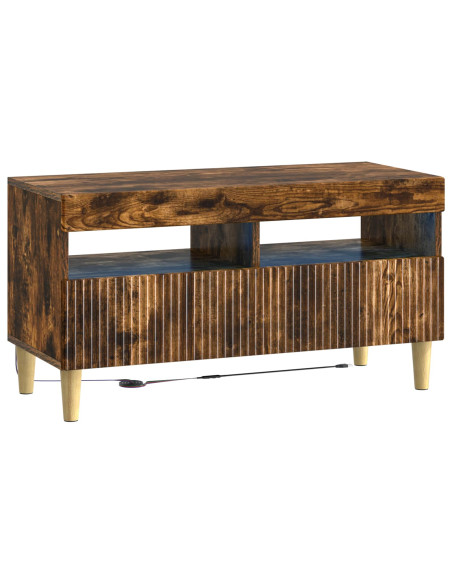 Mobile TV LED a 5 pezzi Rovere Fumo Legno ingegnerizzato