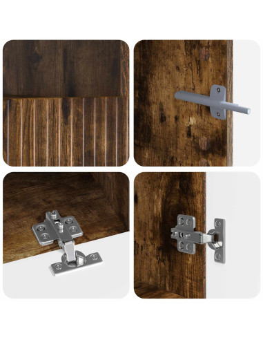 Mobile TV LED a 5 pezzi Rovere Fumo Legno ingegnerizzato