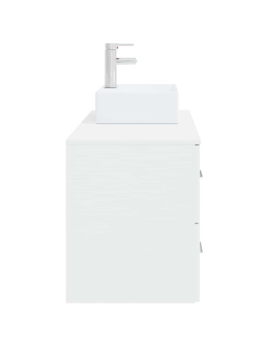 Set di mobili per il bagno 2 pz Bianco Legno ingegnerizzato