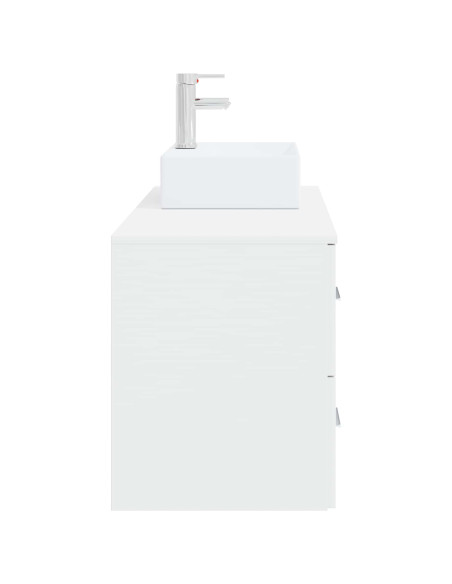 Set di mobili per il bagno 2 pz Bianco Legno ingegnerizzato