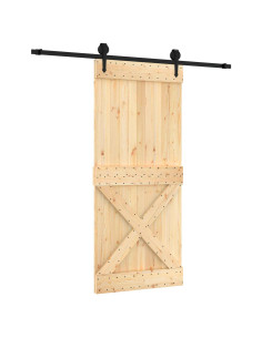 Porta scorrevole Naturale e Nero 90 x 210 cm 2