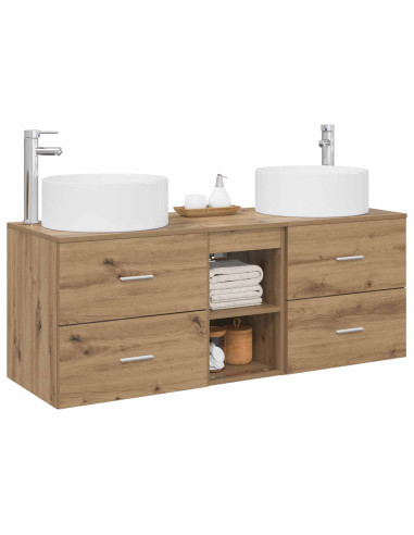 Set di mobili per il bagno 3 pz Rovere Artigianale