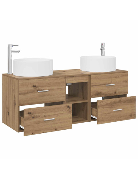 Set di mobili per il bagno 3 pz Rovere Artigianale