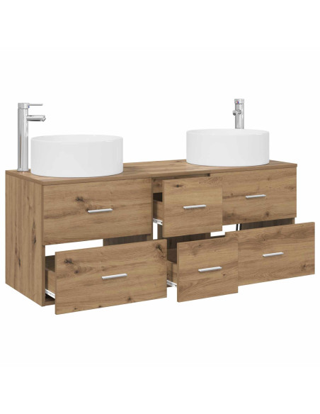 Set di mobili per il bagno 3 pz Rovere Artigianale
