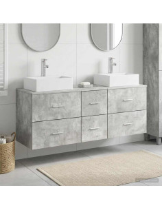 Set di Armadi da Bagno 3 pz Grigio Cemento 49,5 x 41 x 62,5 cm