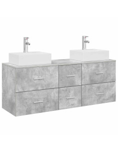 Set di Armadi da Bagno 3 pz Grigio Cemento 49,5 x 41 x 62,5 cm 2