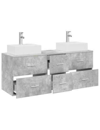 Set di Armadi da Bagno 3 pz Grigio Cemento 49,5 x 41 x 62,5 cm