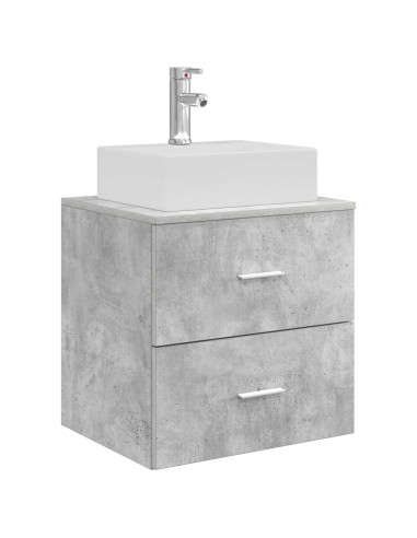 Set di Armadi da Bagno 3 pz Grigio Cemento 49,5 x 41 x 62,5 cm
