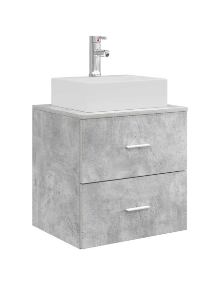 Set di Armadi da Bagno 3 pz Grigio Cemento 49,5 x 41 x 62,5 cm