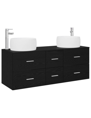 Set di mobili per il bagno 3 pz Nero 49,5 x 44,5 x 66 cm