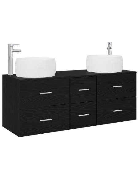 Set di mobili per il bagno 3 pz Nero 49,5 x 44,5 x 66 cm