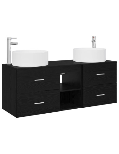 Set di mobili per il bagno 3 pz Nero 49,5 x 44,5 x 65,5 cm