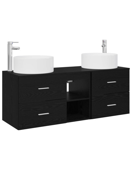 Set di mobili per il bagno 3 pz Nero 49,5 x 44,5 x 65,5 cm