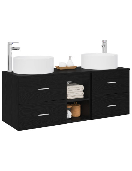 Set di mobili per il bagno 3 pz Nero 49,5 x 44,5 x 65,5 cm