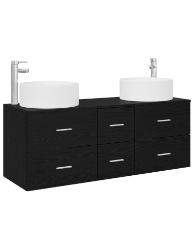 Set di mobili per il bagno 3 pz Nero 49,5 x 44,5 x 65,5 cm
