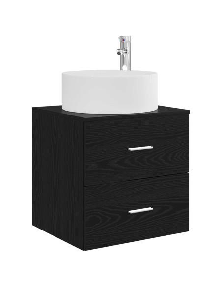 Set di mobili per il bagno 3 pz Nero 49,5 x 44,5 x 65,5 cm