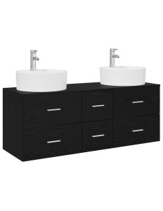 Set di mobili per il bagno 3 pz Nero 49,5 x 44,5 x 65 cm 2