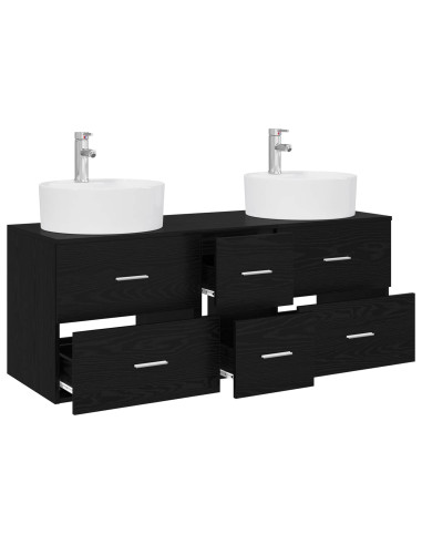 Set di mobili per il bagno 3 pz Nero 49,5 x 44,5 x 65 cm