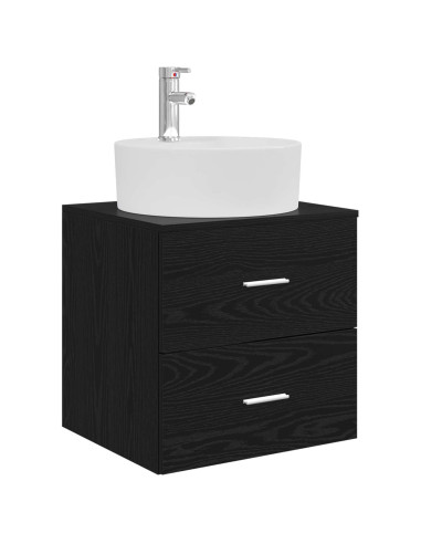 Set di mobili per il bagno 3 pz Nero 49,5 x 44,5 x 65 cm