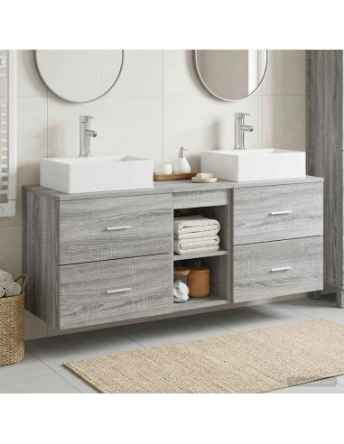 Set di Armadi da Bagno 3 pz Sonoma grigio 49,5 x 41 x 62,5 cm